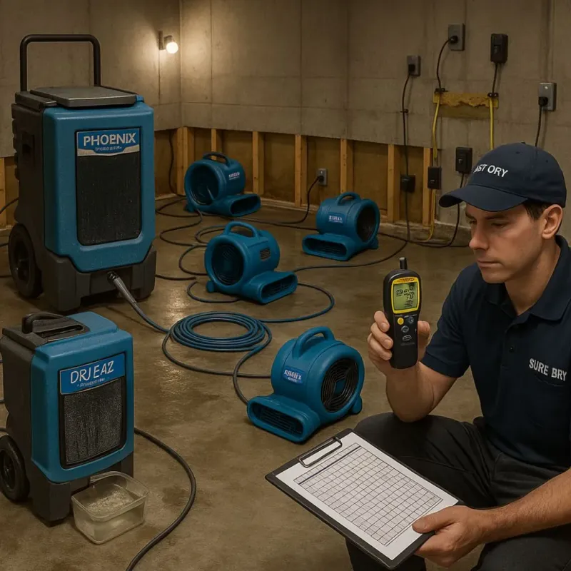 Structural Drying and Dehumidification process in Glenwood City, WI